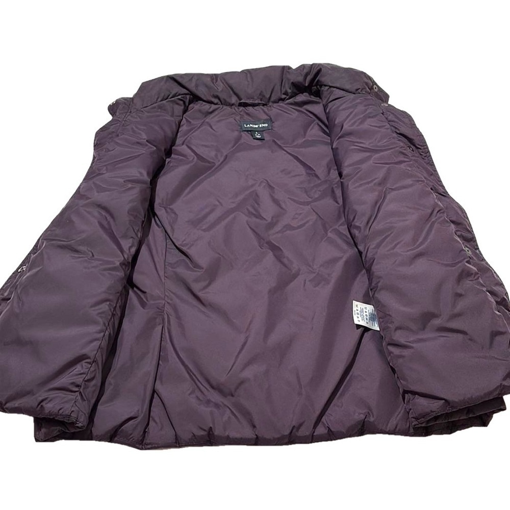 Lands’ End Down Vest, Size L 14/16, Dark Purple - Picture 3 of 9